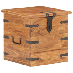 vidaXL Chest Storage Trunk Box Hall Bench Cabinet Organiser Solid Acacia Wood - dark brown