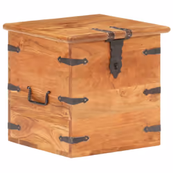 vidaXL Chest Storage Trunk Box Hall Bench Cabinet Organiser Solid Acacia Wood - dark brown - Additional view 10