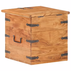 vidaXL Chest Storage Trunk Box Hall Bench Cabinet Organiser Solid Acacia Wood - dark brown - Additional view 4