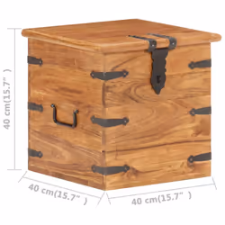 vidaXL Chest Storage Trunk Box Hall Bench Cabinet Organiser Solid Acacia Wood - dark brown - Additional view 7