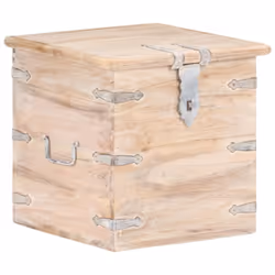 vidaXL Chest Storage Trunk Box Hall Bench Cabinet Organiser Solid Acacia Wood - light brown