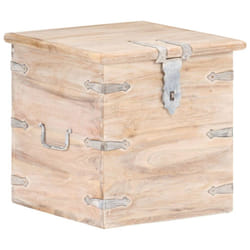 vidaXL Chest Storage Trunk Box Hall Bench Cabinet Organiser Solid Acacia Wood - light brown