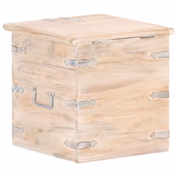 vidaXL Chest Storage Trunk Box Hall Bench Cabinet Organiser Solid Acacia Wood - light brown - Additional view 4