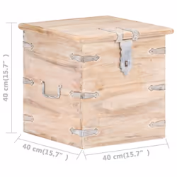 vidaXL Chest Storage Trunk Box Hall Bench Cabinet Organiser Solid Acacia Wood - light brown - Additional view 7