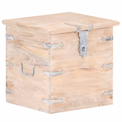 vidaXL Chest Storage Trunk Box Hall Bench Cabinet Organiser Solid Acacia Wood - light brown - Additional view 8