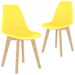 vidaXL Dining Chairs Dinner Room Seat Resturant Kitchen Chair Dinner Chair - yellow, 2 pcs