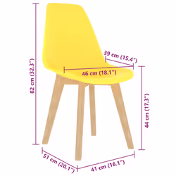 vidaXL Dining Chairs Dinner Room Seat Resturant Kitchen Chair Dinner Chair - yellow, 2 pcs