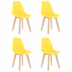 vidaXL Dining Chairs Dinner Room Seat Resturant Kitchen Chair Dinner Chair - yellow, 4 pcs