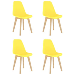 vidaXL Dining Chairs Dinner Room Seat Resturant Kitchen Chair Dinner Chair - yellow, 4 pcs