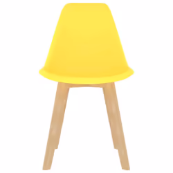 vidaXL Dining Chairs Dinner Room Seat Resturant Kitchen Chair Dinner Chair - yellow, 4 pcs