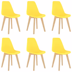 vidaXL Dining Chairs Dinner Room Seat Resturant Kitchen Chair Dinner Chair - yellow, 6 pcs