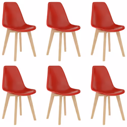 vidaXL Dining Chairs Dinner Room Seat Resturant Kitchen Chair Dinner Chair - red, 6 pcs