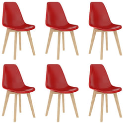 vidaXL Dining Chairs Dinner Room Seat Resturant Kitchen Chair Dinner Chair - red, 6 pcs