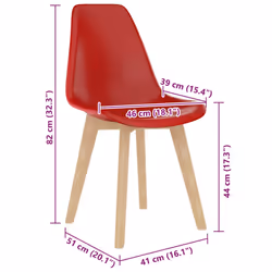 vidaXL Dining Chairs Dinner Room Seat Resturant Kitchen Chair Dinner Chair - red, 6 pcs