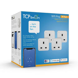 13A 240V 2.4Hz 2990W Smart Wi-Fi Socket 4-Piece Pack, White, TAYWISSINWUK4P