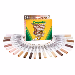 Colours of the World Washable Markers - Assorted Colours (Pack of 24) | Colours That Represent Skin Tones from Around the Wor ...