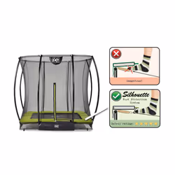 EXIT Silhouette ground trampoline 153x214cm with safety net - green - Additional view 5