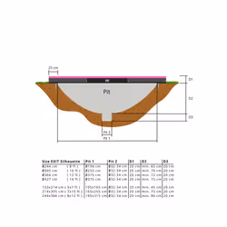EXIT Silhouette ground trampoline 153x214cm with safety net - pink - Additional view 4