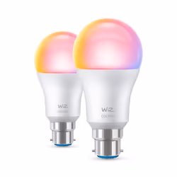 WiZ Bulb 60 W A60 B22 x2, Smart bulb, White, B22, A60, White, 2200 K