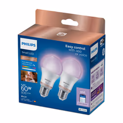 Philips Bulb 8.5W (Eq.60W) A60 E27 x2