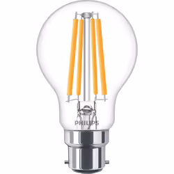 Philips Filament Bulb Clear 60W A60 B22, 4 W, 60 W, B22, 840 lm, 50000 h, Warm white