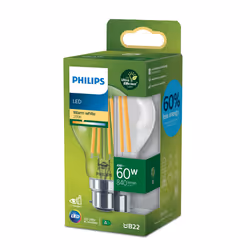 Philips Filament Bulb Clear 60W A60 B22