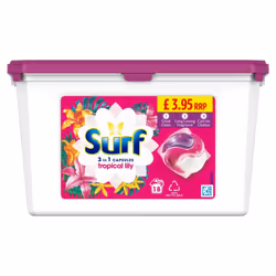 Surf Tropical Lily Washing Capsules 18 Wash (Pack of 3)