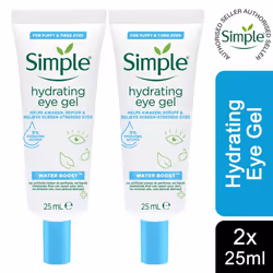 2x of 25ml Simple Water Boost Hydrating Eye Gel for Puffy & Tired Eyes