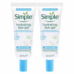 2x of 25ml Simple Water Boost Hydrating Eye Gel for Puffy & Tired Eyes