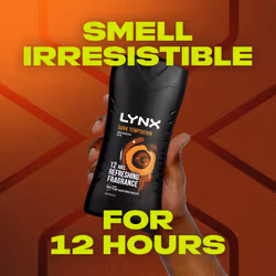 Lynx Dark Temptation 12-H Refreshing Shower Gel Body Wash, 3x225ml