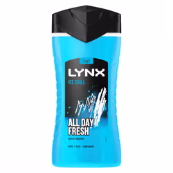 Lynx Ice Chill 12-H Refreshing Shower Gel Body Wash for Men, 3x225ml