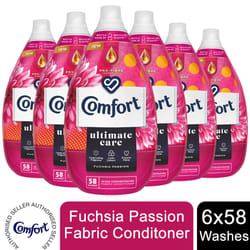 6xof870ml Comfort Liquid Fabric Conditioner 58W - Fuchsia Passion