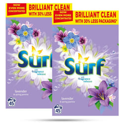 2x45W Surf Fragrance Release Hygiene Laundry Washing Powder - Buy 2 - Lavender &  Jasmine