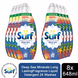 8x 24W Surf Deep Sea Minerals LastingFragrance Liquid Detergent 648ml