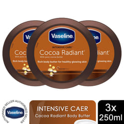 Vaseline Jelly Intensive Care Cocoa Radiant Moisture Rich 250ml, 3pk
