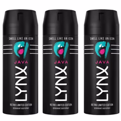 3 x 150ml Lynx JAVA Retro Limited Edition Deodorant Body Spray