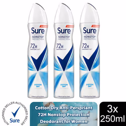 Sure Women 72H Nonstop Protection Deodorant - Cotton Dry-3PK