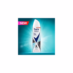 Sure Invisible Aqua Nonstop Protection leaves no white marks or yellow stains on clothes Anti-perspirant Deodorant Aerosol 72h protection an