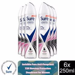Sure Women 72H Nonstop Protection Deodorant - Invisible Pure-6PK