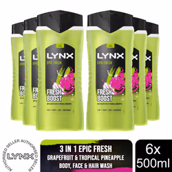 Lynx Epic Fresh Shower Gel 500ml, 3 or 6 Pack - Buy 6