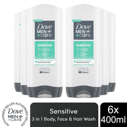 Dove M+C 3-in-1 Body, Face & Hair Wash Hydrating Sensitive 400ml, 6 Pk