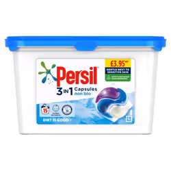 Persil Non Bio Laundry Washing Capsules 15 Wash 50g (Pack of 3)
