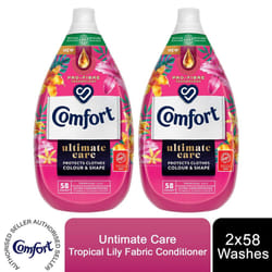 2x Comfort Fabric Conditioner Tropical Lily Ultra-concentrated 870 ml