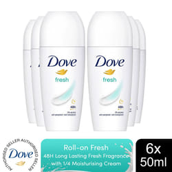 Dove Fresh Roll On AP up to 48H of Sweat & Odour Protection, 6x50ml