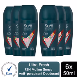 Sure Men Antiperspirant Deodorant - 50ml - Buy 6 - Ultra Fresh