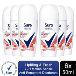 Sure Women Antiperspirant Deodorant - 50ml - Buy 6 - Uplifting & Fresh