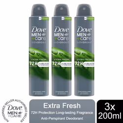 Dove Anti-Perspirant Men+Care Advanced Deo, 200ml - Buy 3 - Extra Fresh