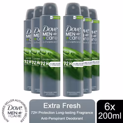Dove Anti-Perspirant Men+Care Advanced Deo, 200ml - Buy 6 - Extra Fresh