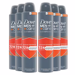 Dove Anti-Perspirant Men+Care Advanced Deo, 200ml - Buy 6 - Odour Defence