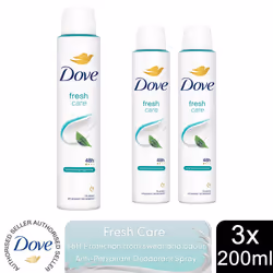 Dove Fresh Anti-Perspirant with 48H Sweat Protection Deo for Women 200ml, 3 Pack